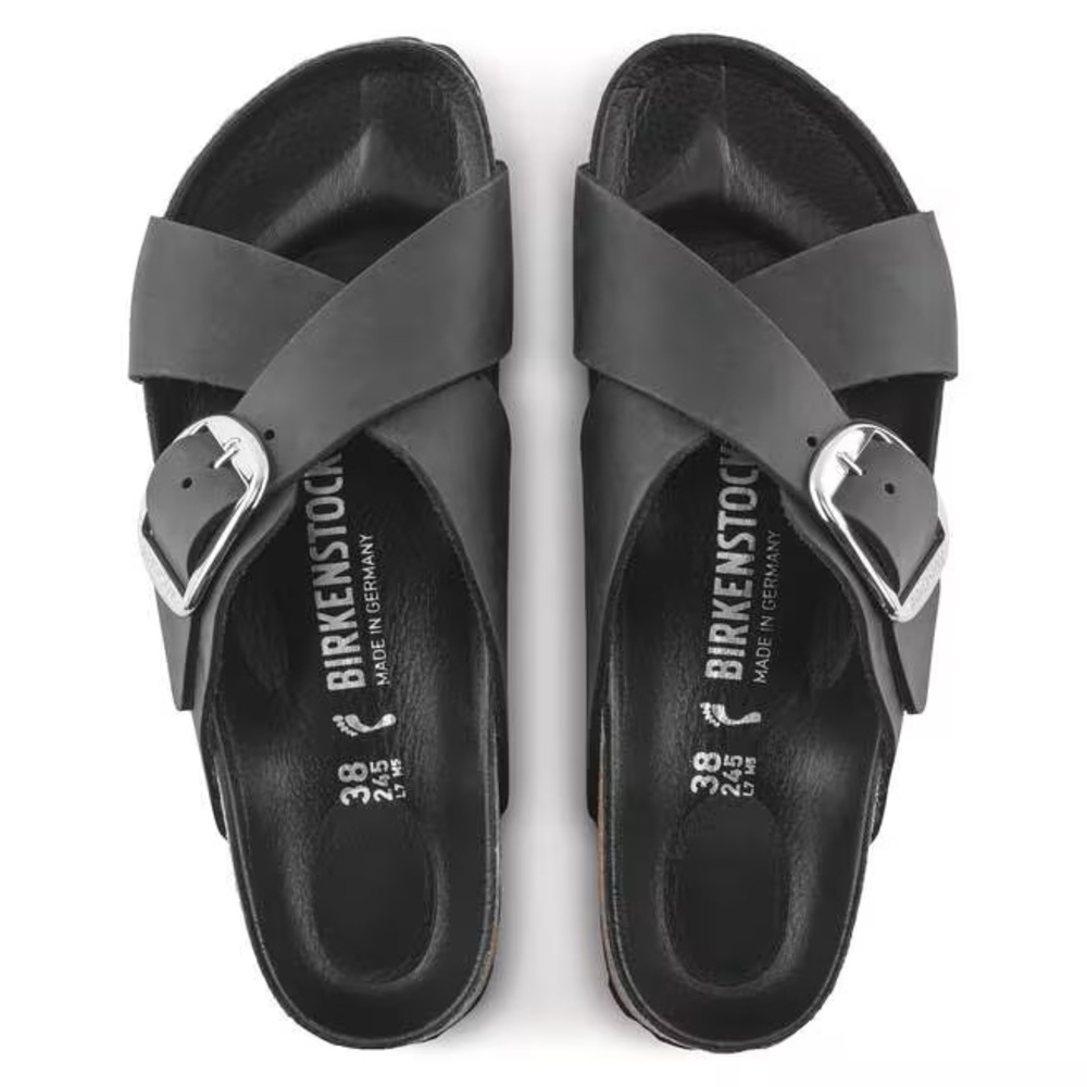 NWT Birkenstock Milano Buckle Strap Sandals in Black